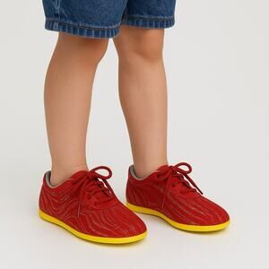 Martial Arts Sneakers Red Silver Threads Youth Size 34
